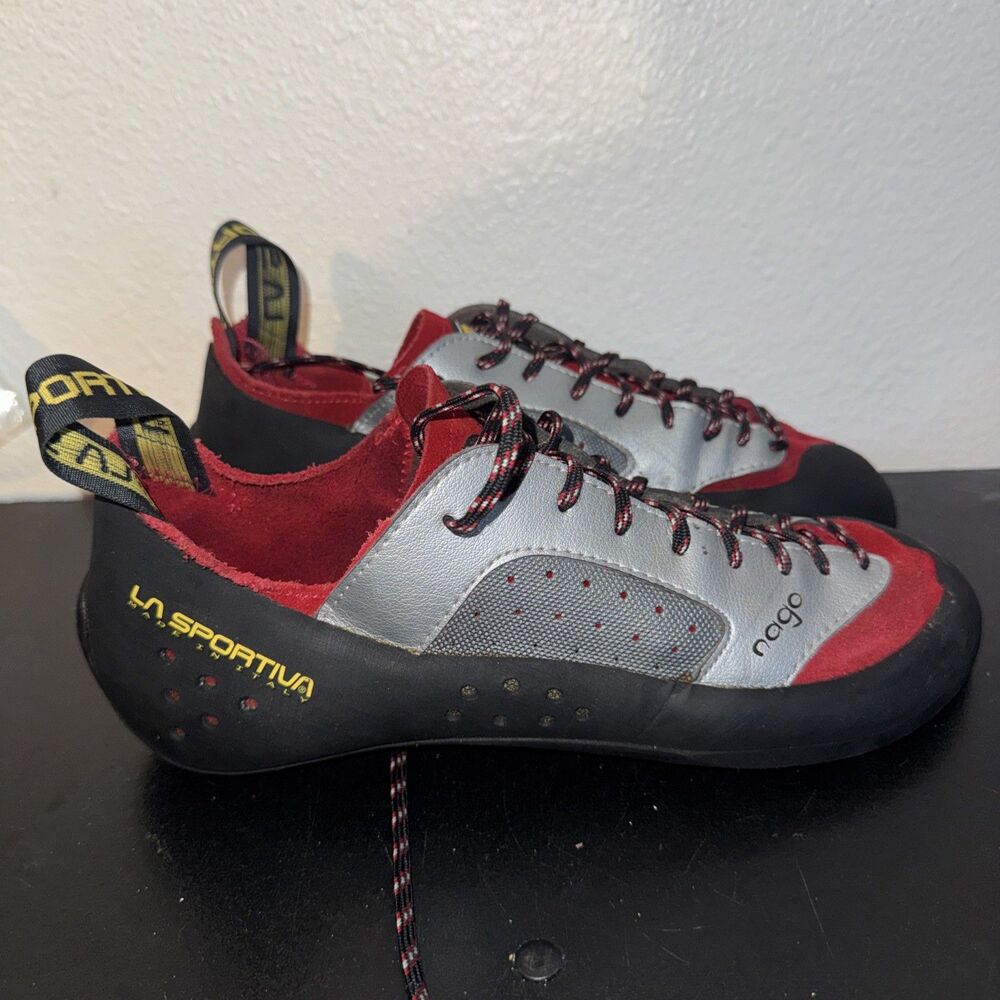 La Sportiva Nago Climbing Shoes EU 43.5 Men’s 10.5 Red Vibram Edge